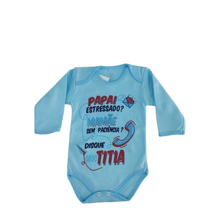 Body Bebe Masculino M Longa Pequenino Baby M ao G