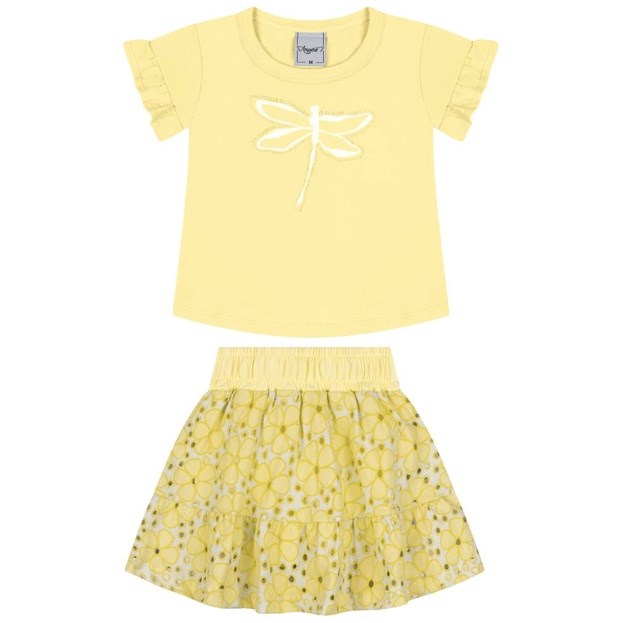 Conjunto Inf Feminino Blusa e Short Saia Angerô P ao G