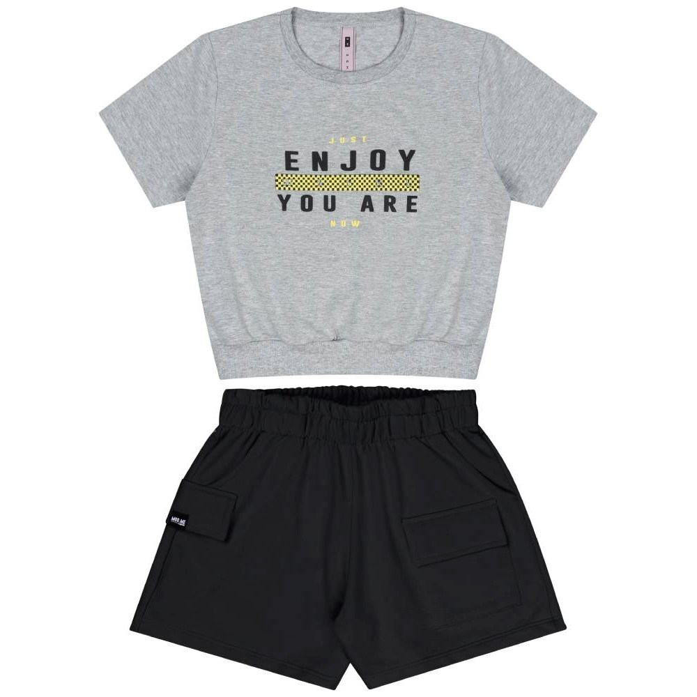 Conjunto Inf Feminino Blusa e Short MOD.ME 12 ao 18