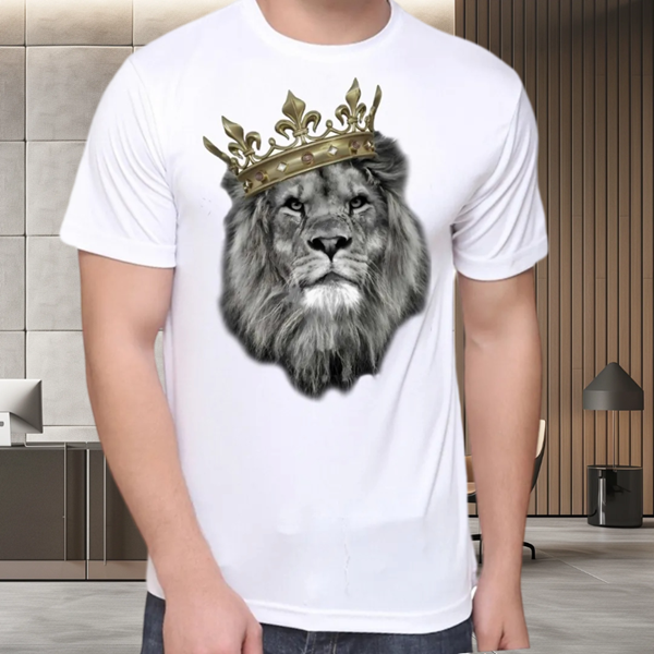 Camiseta Gospel Leão Coroa R2Branca