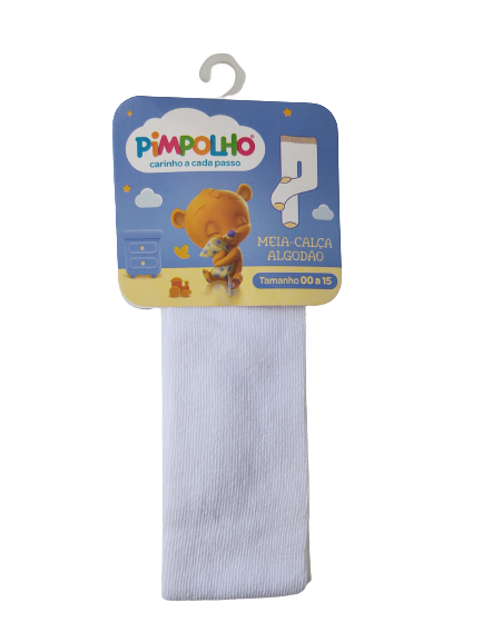 Meia Calça Infantil Feminino Branca Pimpolho 00 a 15