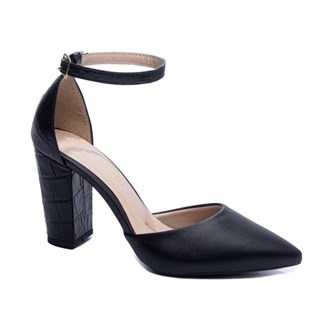 Sapato Scarpin Salto Bico Fino Preto Social AVS 2025-40A Tamanho: 38;Cor: Preto;Genero:feminino