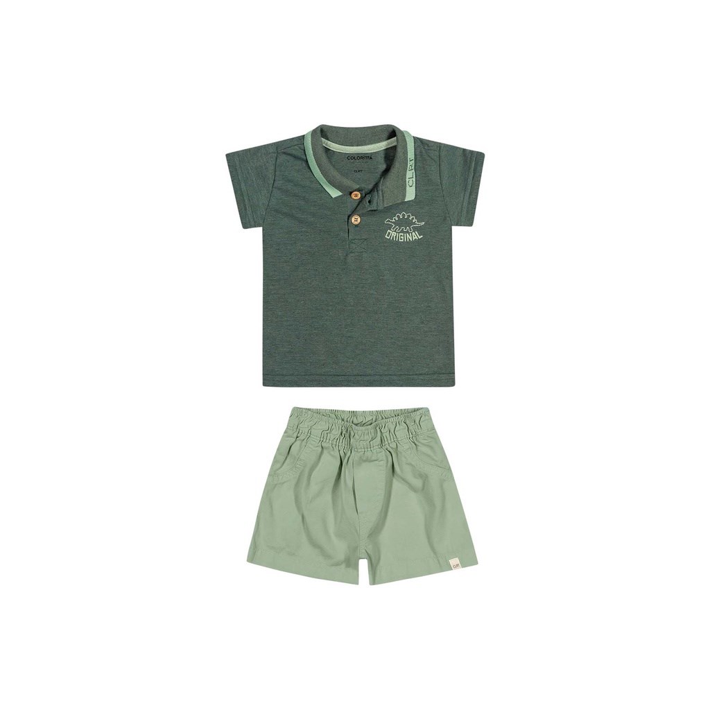 Conjunto Infantil Masculino Polo e Bermuda Colorittá P ao 3