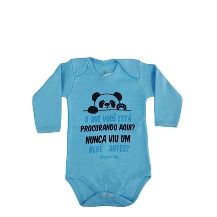 Body Bebe Masculino M Longa Pequenino Baby G