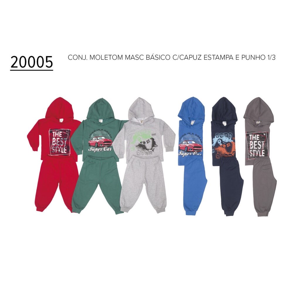 Conjunto Infantil Masculino Blusão e Calça Moletom 1 ao 3