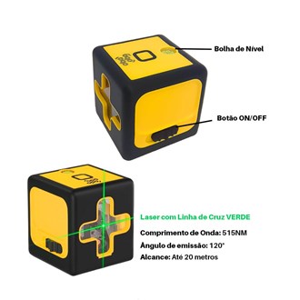 Nível a lazer 20m 2 Linhas Auto Nivelamento Bip Sonoro