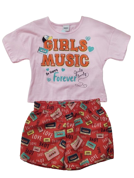 Conjunto Inf Menina Blusa e Short Rovitex 6 ao 10