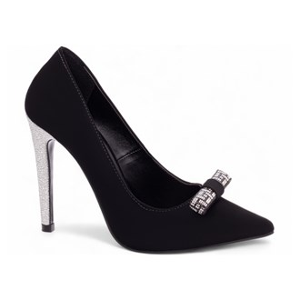 Sapato Scarpin Nobuck Preto Salto 12 Torricella AVS 80013A Tamanho:37;cor:Preto;genero:Feminino