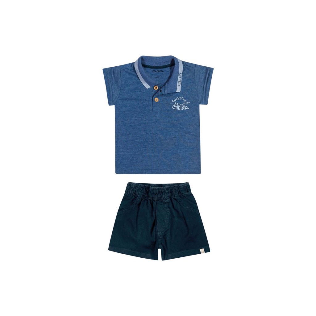 Conjunto Infantil Masculino Polo e Bermuda Colorittá P ao 3