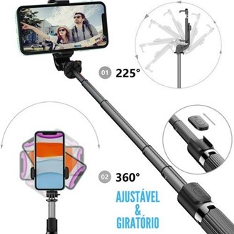 Bastão Tripé Bluetooth Mini 360º Pau De Selfie 3em 1 Celular